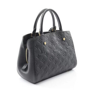 Louis Vuitton Montaigne Monogram 2way Leather Handbag Black Empreinte